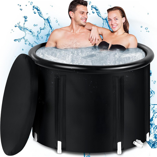 Essensolife portable Ice bath tub with lid-White Ring (Couple Size)